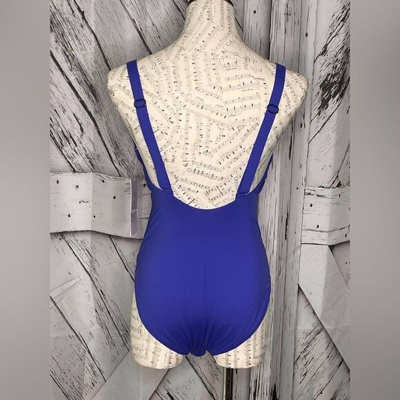 NWT Athleta Hermosa Cerulean Blue One Piece Swimsuit S - Picture 4 of 9